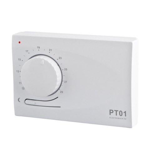 Termostat pokojowy PT01 z obniżeniem nocnym temperatury. Termostat pokojowy PT01 z obniżeniem nocnym temperatury.